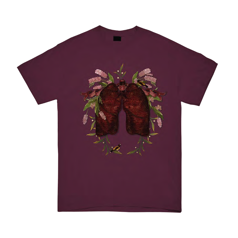 Maroon Lungs T-Shirt Front