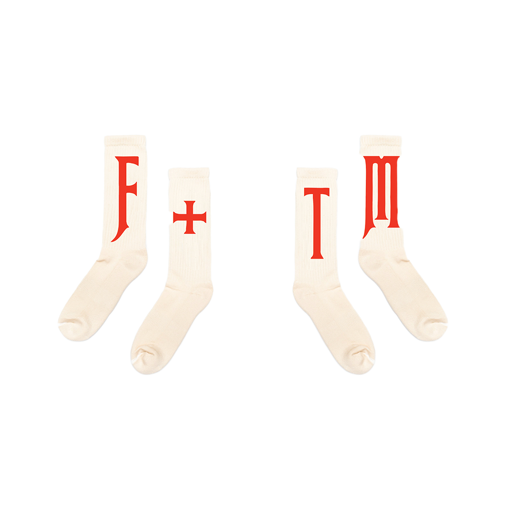 Mafia Witch Socks (Ecru/Red)
